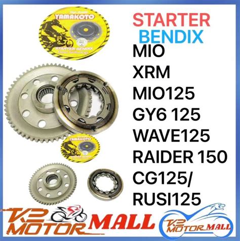 Starter Bendix Set Yamakoto For Raider Xrm Mio Mio Wave Gy