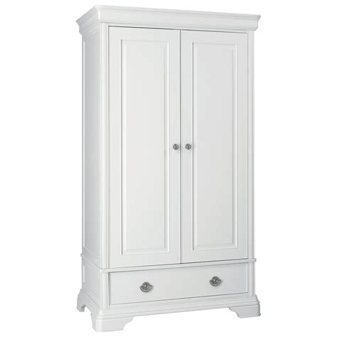 Clifton White Sleigh French Double Wardrobe Crown French Furniture