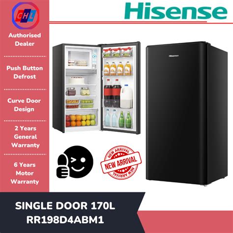 Hisense Authorised Dealer Single Door Fridge L Black Rr D Abm