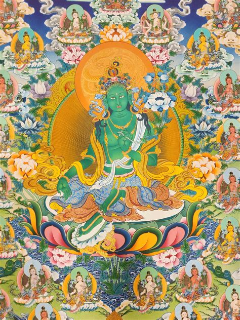 21 Tara Thangka Buddhist Traditional Painting Real Gold Tibetan