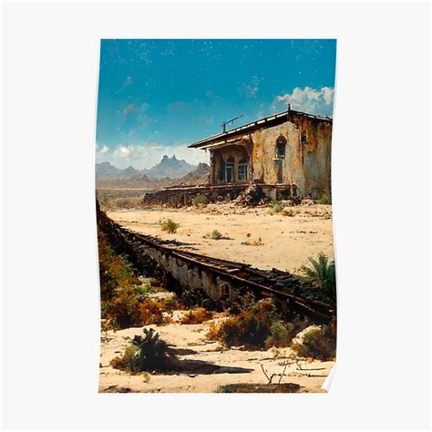 Póster Ferrocarril y estación de paso abandonados Torre Oscura de