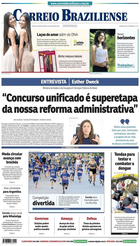 Capa Correio Braziliense Edi O Domingo De Janeiro De