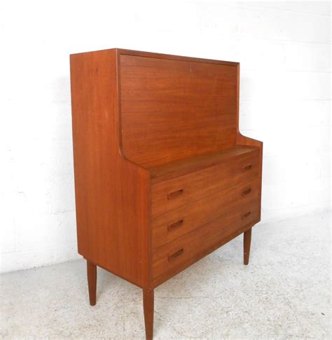 Mid Century Modern B Rge Mogensen Style Danish Teak Drop Front Desk For