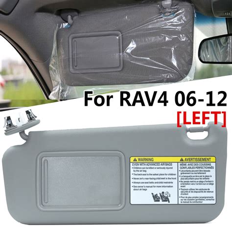 XUKEY Left Driver Side Sun Visor Gray For Toyota RAV4 2006 2012 W