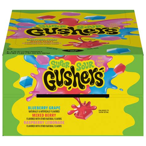 Fruit Gushers Fruit Flavored Snacks Super Sour Berry Gluten Free 4