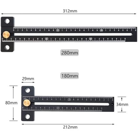 Règle en T outils de Menuiserie Equerre de traçage pour le travail du