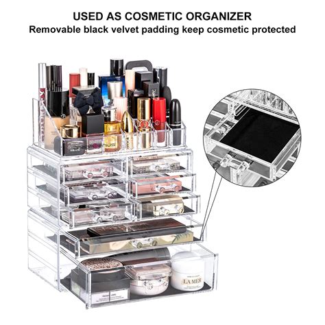 DreamGenius Makeup Organizer 3 Pieces Acrylic Cosmetic Storage Drawers