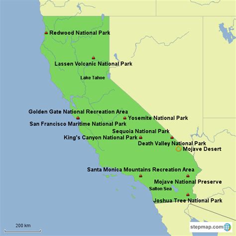 California National Parks Map