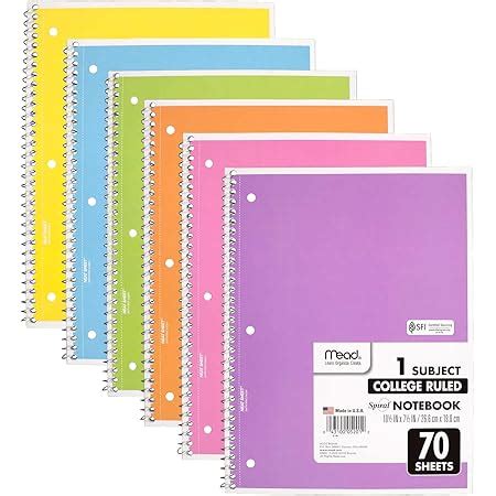 Amazon Oxford Spiral Notebook Pack Subject College Ruled