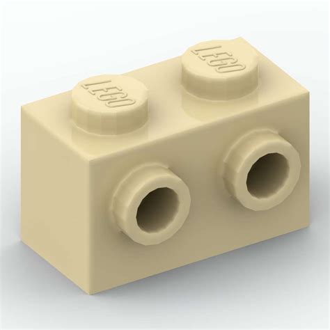 LEGO Brique Modifiée 1 x 2 avec tenons sur 1 Côté 11211 Beige