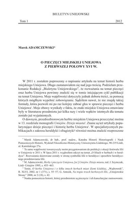 PDF O PIECZĘCI MIEJSKIEJ UNIEJOWA Z PIERWSZEJ POŁOWY DOKUMEN TIPS