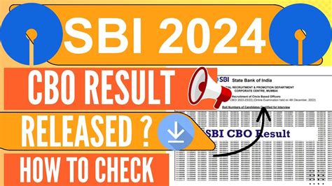 Sbi Cbo Result 2024 Cbo Exam Result How To Check Sbi Cbo Result