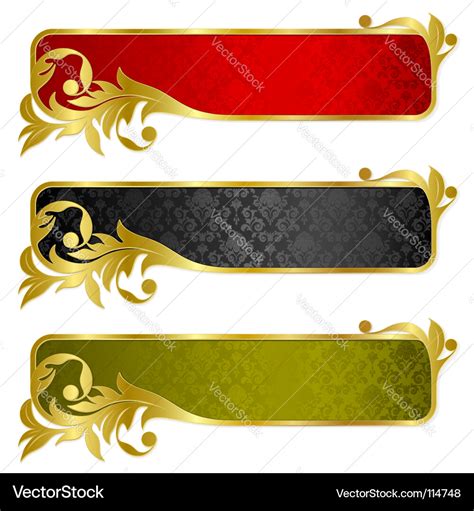 Gold Banners Royalty Free Vector Image Vectorstock