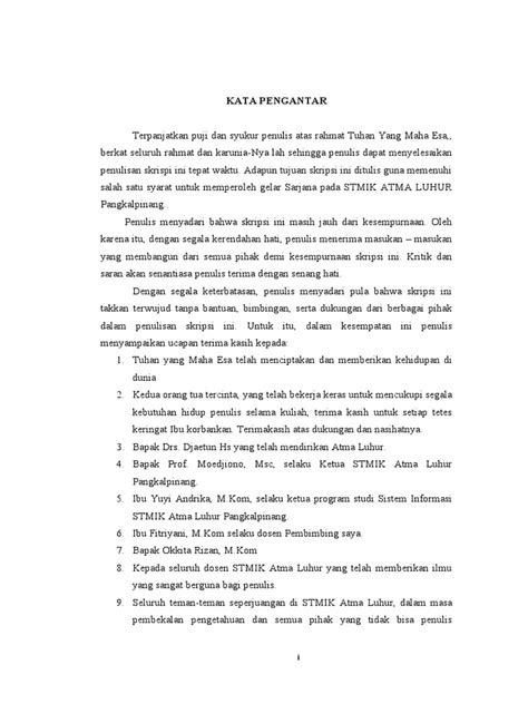 Contoh Kata Pengantar Skripsi Pdf