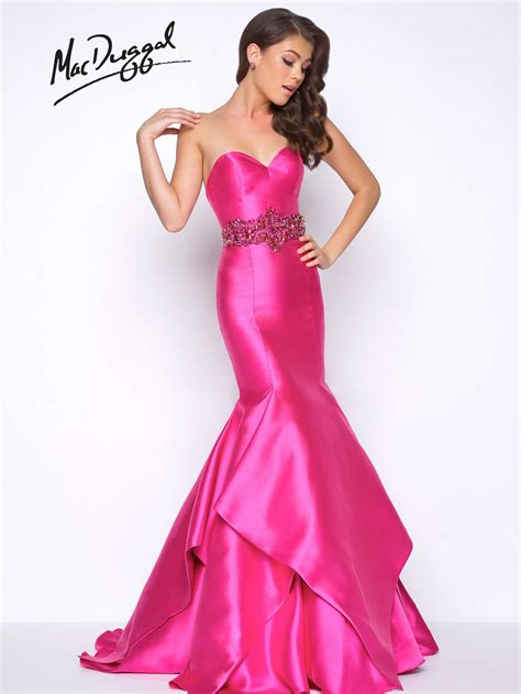 Satin Strapless Magenta Prom Dress With Sweetheart Neckline Beaded