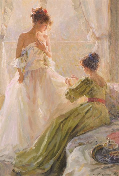 Konstantin Razumov Russian The New Dress Oil On Canvas