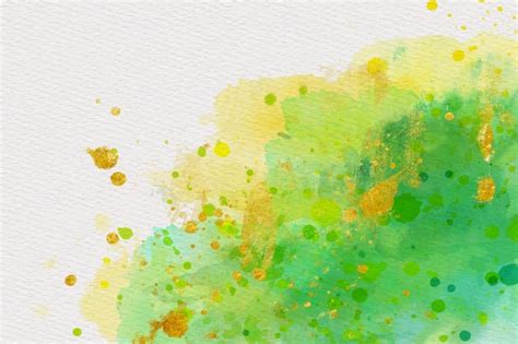 Fond Aquarelle Avec Feuille D Or Vecteur Premium