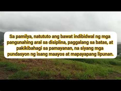 Ang Pamilya Bilang Likas Na Institusiyon Ng Pagmamahalan At Pundasyon