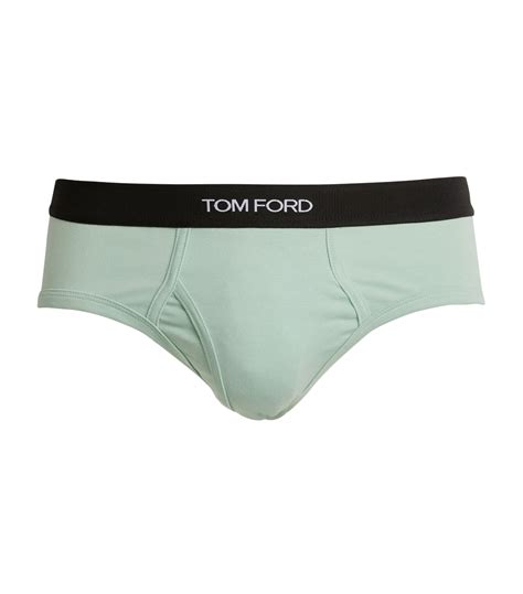 Mens Tom Ford Green Cotton Stretch Logo Briefs Harrods Uk