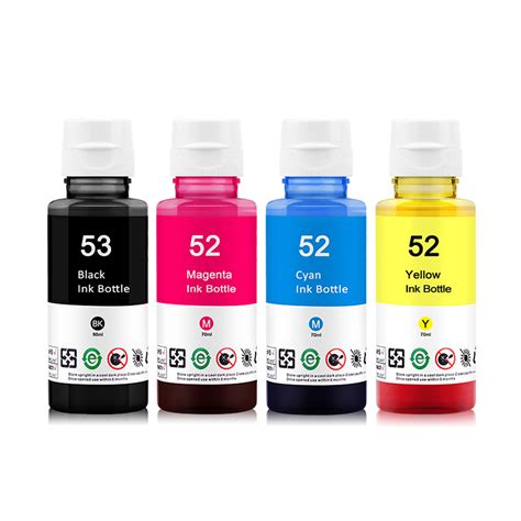 Ocbestjet Refill Gt53 Gt52 Dye Ink Vacuum Naked For HP Gt 5810 5820