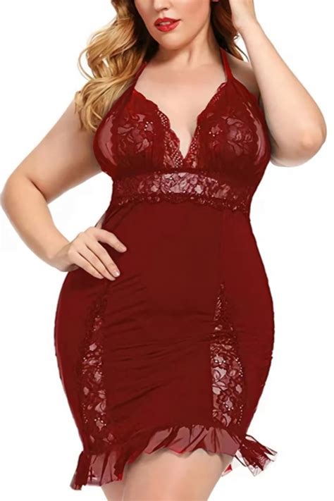 Wholesale L 4XL Sexy Lingerie New 4 Colors Plus Size Mesh Ruffle Lace