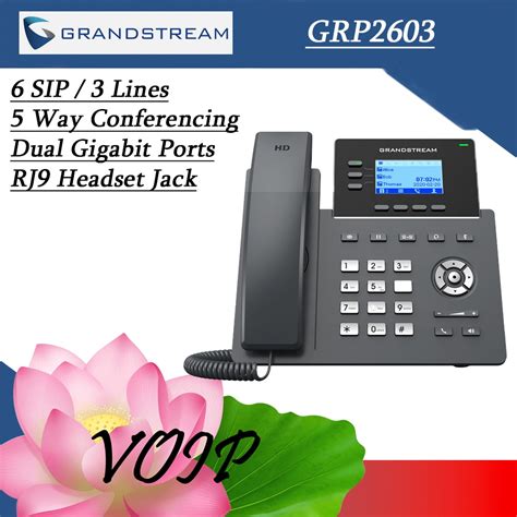 Grandstream GRP2603 3 Lines 3 SIP Accounts 2 98 In Scrn With PSU