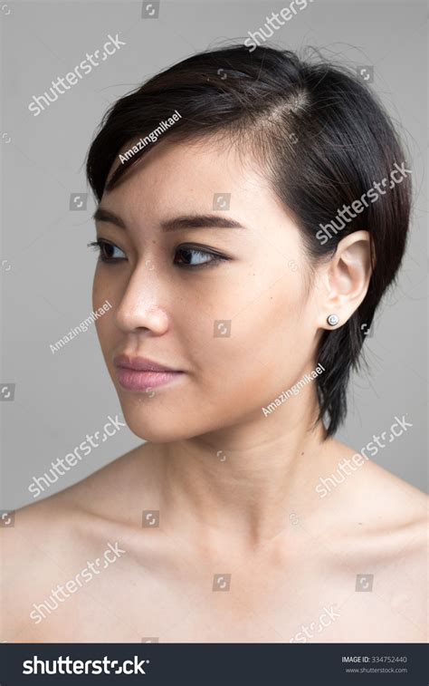 Стоковая фотография 334752440 Nude Asian Woman Short Hair Shutterstock