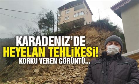 Karadeniz de yine heyelan korkusu 3 ev yıkılma tahlikesi