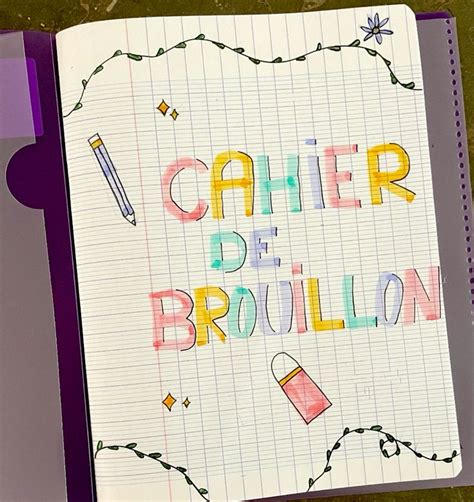 Page De Garde Cahier De Brouillon Cahier De Brouillon Planificateur