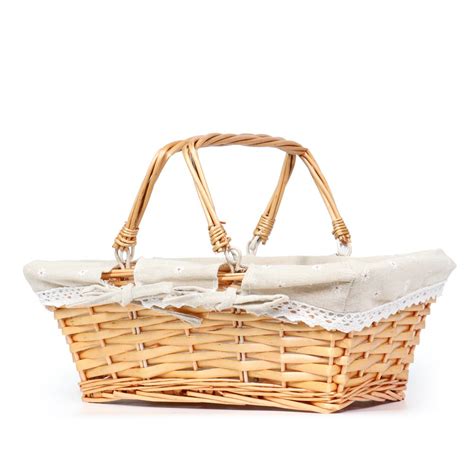 Buy Meiem Wicker Basket With Handle T Baskets Empty Rectangular