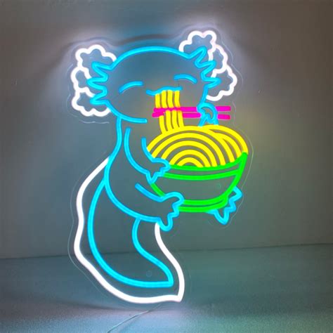 Axolotl Neon Light Axolotl Ramen Neon Sign Axolotl Led Sign Etsy