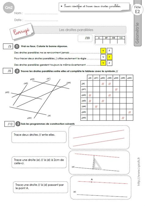 Droites paralleles 3ème Mathématiques