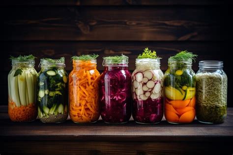 Premium AI Image | Fermented Vegetables in Jars