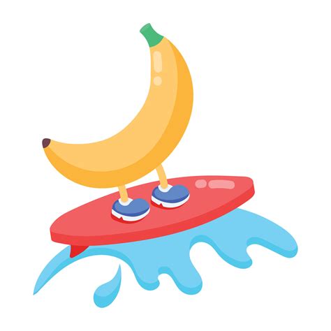 Trendy Surfing Banana 21395291 Vector Art at Vecteezy