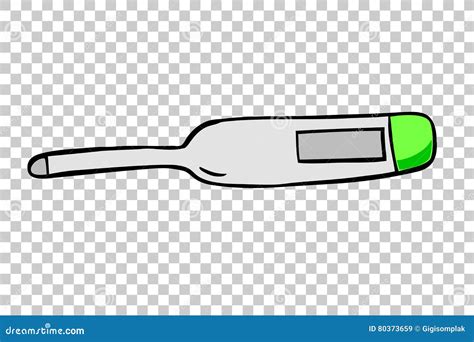 Hand Draw Sketch Of Digital Thermometer Stock Vector Illustration Of