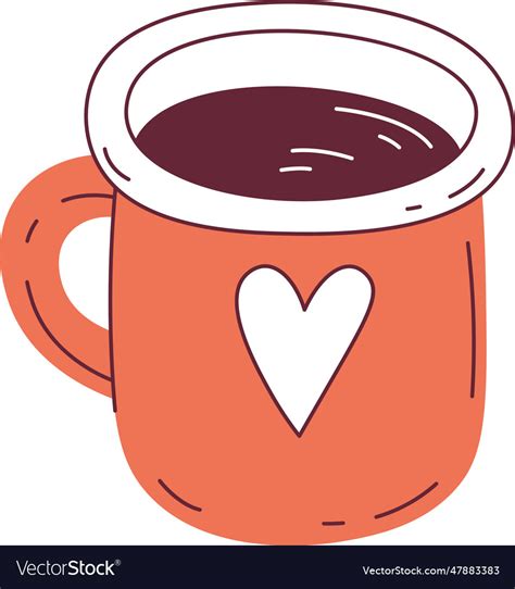 Cup With Hot Drink Royalty Free Vector Image VectorStock