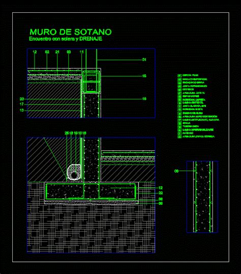 Muro De Sotano Con Drenaje En Autocad Librer A Cad 8600 The Best Porn