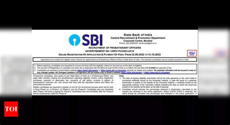 Sbi Po 2022 Sbi Po Notification Released For 1673 Vacancies On