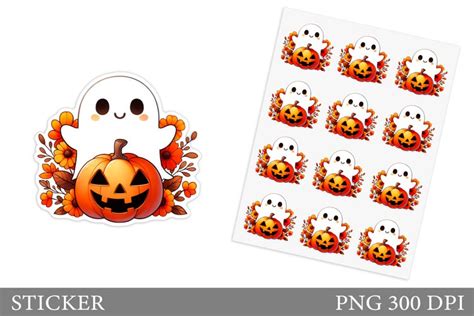 Cute Ghost Sticker Design Cute Halloween Sticker