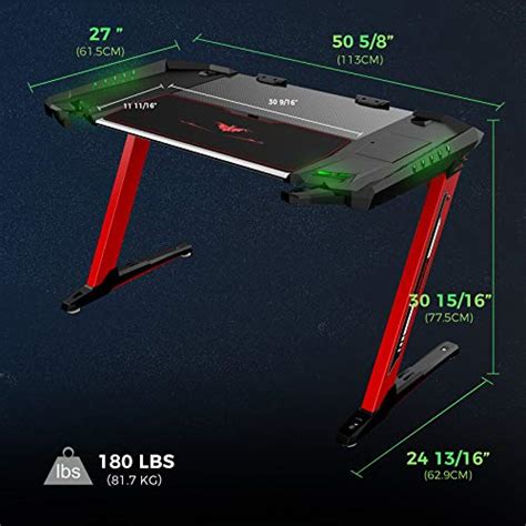 EUREKA ERGONOMIC Escritorio Para Juegos En Forma De Z De 50 Pulga