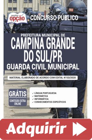 Op O Apostilas Concurso P Blico Prefeitura De Campina Grande Do Sul