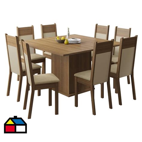 Comedor Sillas Mesa Cuadrada X X Cm Caf Sodimac Falabella