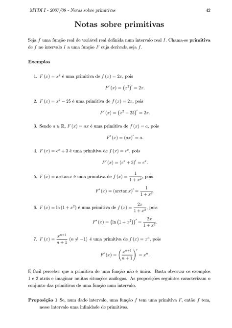 Primitivas Resumo Fixe Notas Sobre Primitivas Sejafuma Fun O Real De