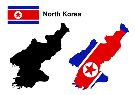 North Korea Map Vector North Korea Flag Vector North Korea Stock