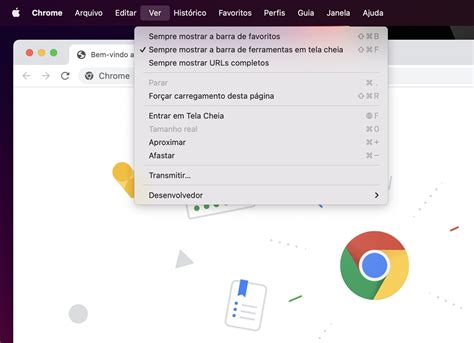 Como Mostrar A Barra De Ferramentas Em Tela Cheia No Chrome Mac