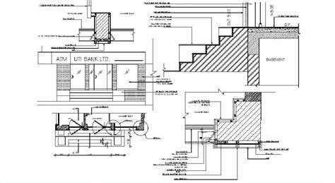 UTI bank constructive section and structure details dwg file - Cadbull