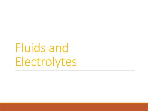 Fluids And Electrolytes Ppt