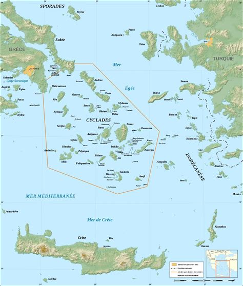 Cyclades Greece Map Map Of Cyclades Greek Islands Southern Europe