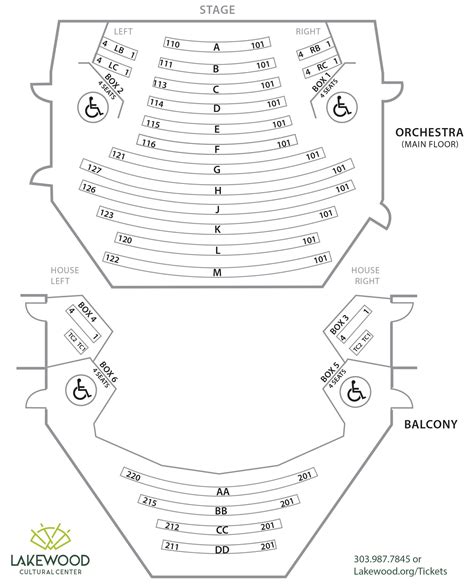 Lakewood Cultural Center Seating Chart Center Seating Chart