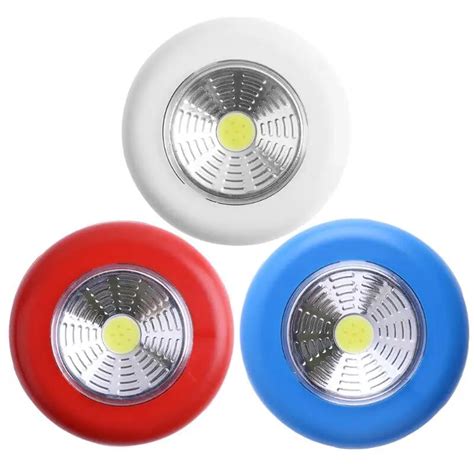 Battery Powered Touch COB LED Night Light Wireless led Push Wall Lamp Battery Power Cordless For ...